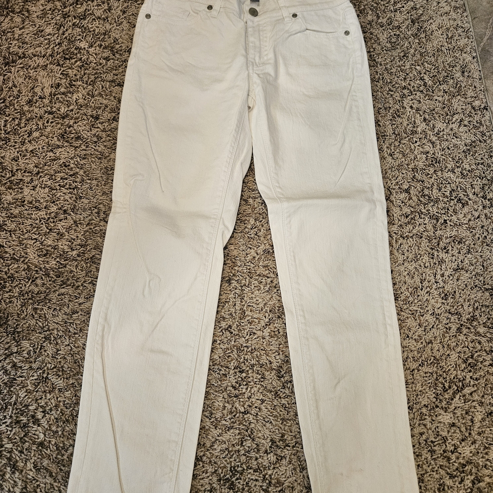 New York & Company Women's White Skinny Ankle Jeans